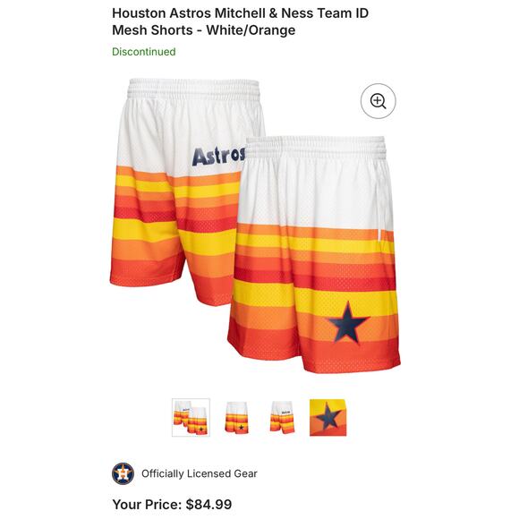 NWT! Mitchell & Ness Houston Astros Team ID Mesh Shorts - Size Large (MSRP $85) - Picture 9 of 9